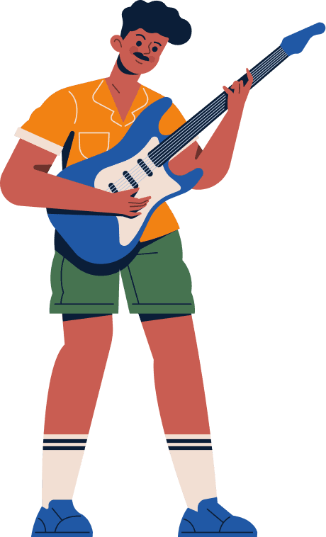 Illustration of a musician playing guitar